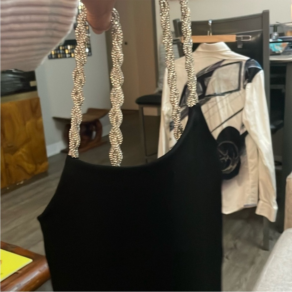 NWO ♥️Alice + Olivia FABOLOUS Stretchy Thick braided Rhinestone  Top Small